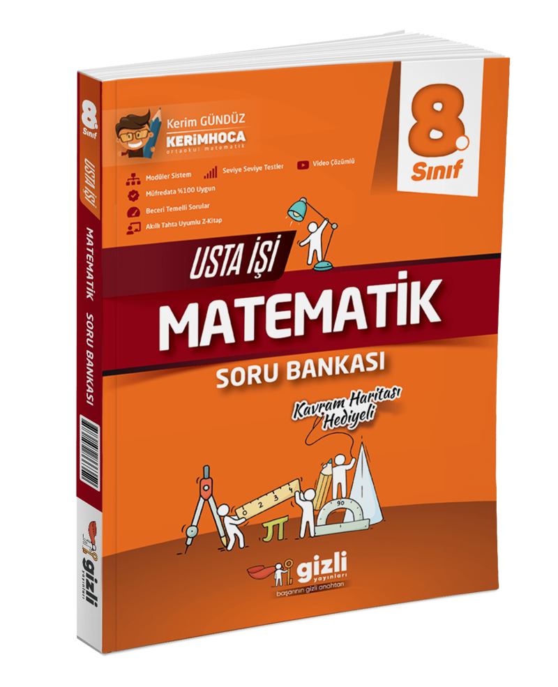Gizli Yayınları 8. Sınıf Matematik Usta İşi Soru Bankası 2024 - 2025