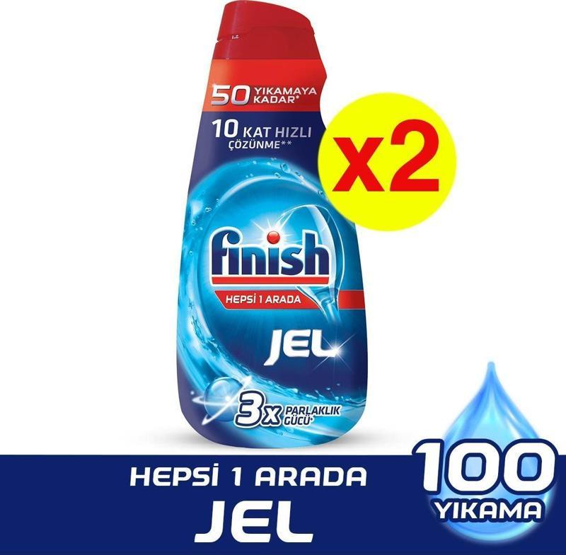 Hepsi Bir Arada 2x1000 ml Konsantre Jel Bulaşık Makinesi Deterjanı