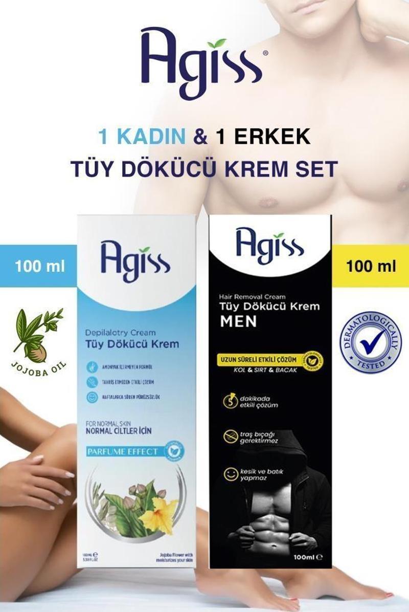 Kadın-Erkek Tüm Ciltler İçin Tüy Dökücü Krem Seti