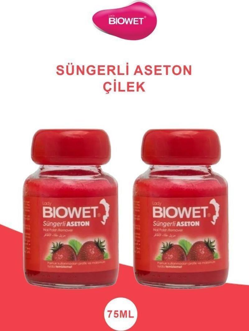 Süngerli Çilek Kokulu Aseton 75ml X2