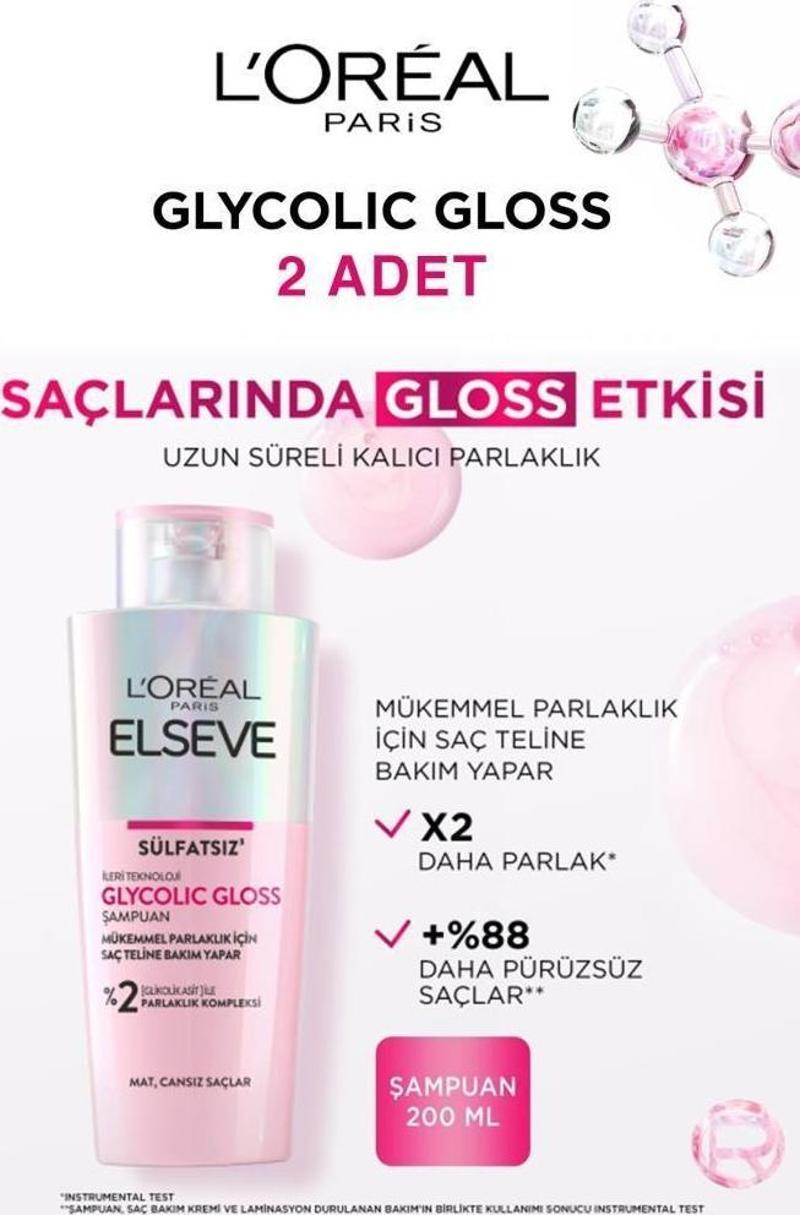 Glycolic Gloss Mükemmel Parlaklık Sağlayan Şampuan 200ml X2