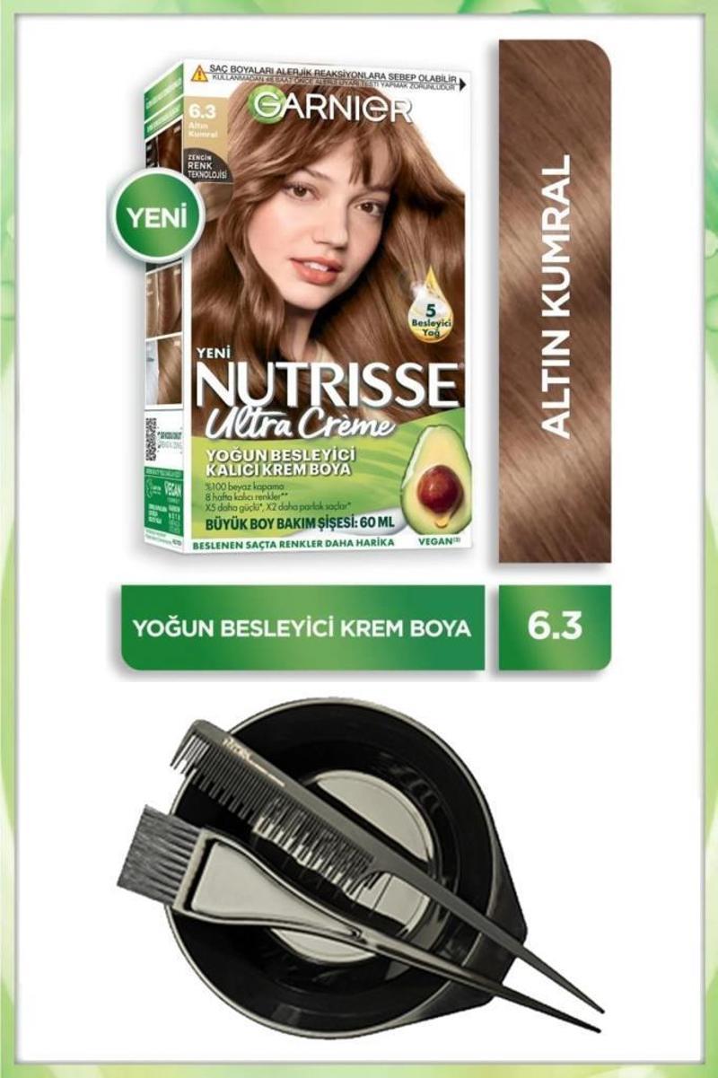 Nutrisse Ultra Krem Saç Boyası 6.3 ALTIN KUMRAL BOYAMA SETİ