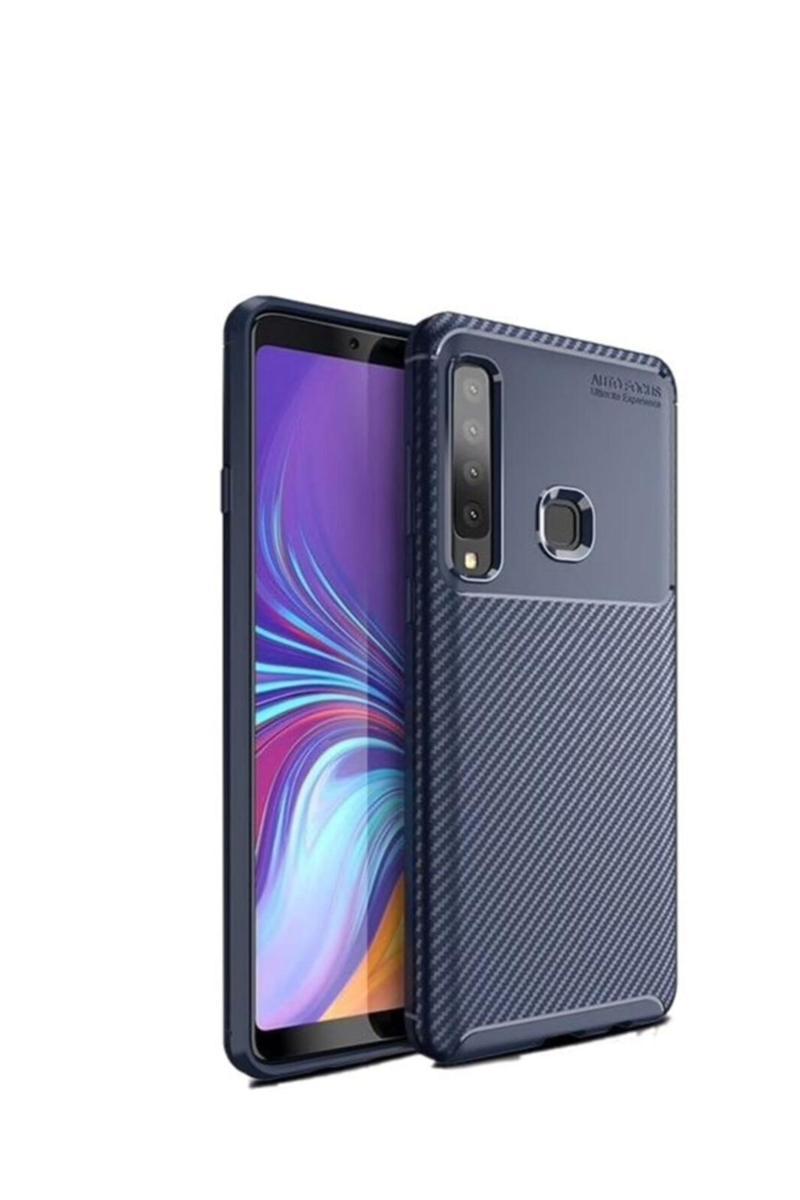 KZY İletişim Samsung Galaxy A9 2018 Karbon Tasarımlı Kapak - Lacivert