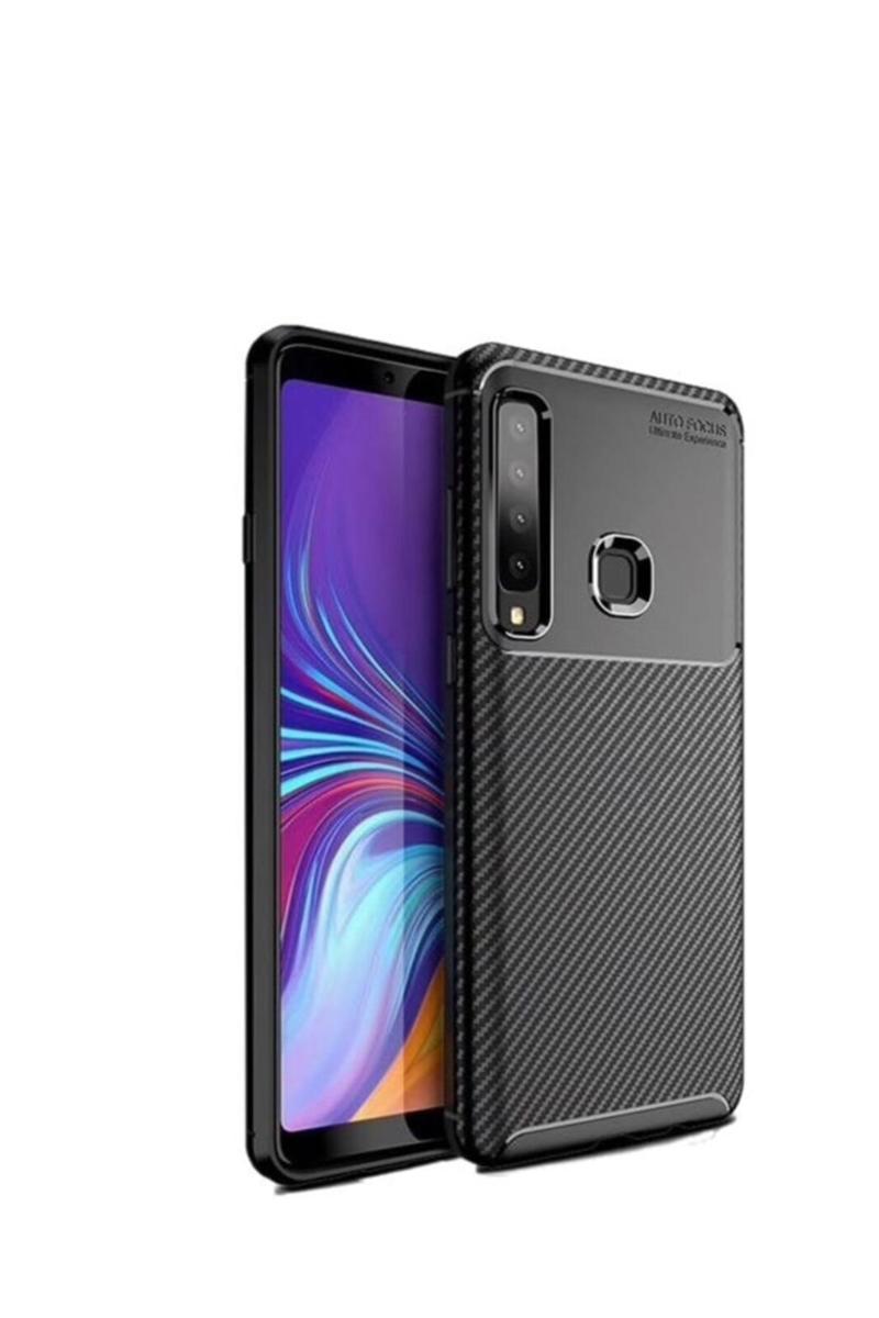 KZY İletişim Samsung Galaxy A9 2018 Karbon Tasarımlı Kapak - Siyah