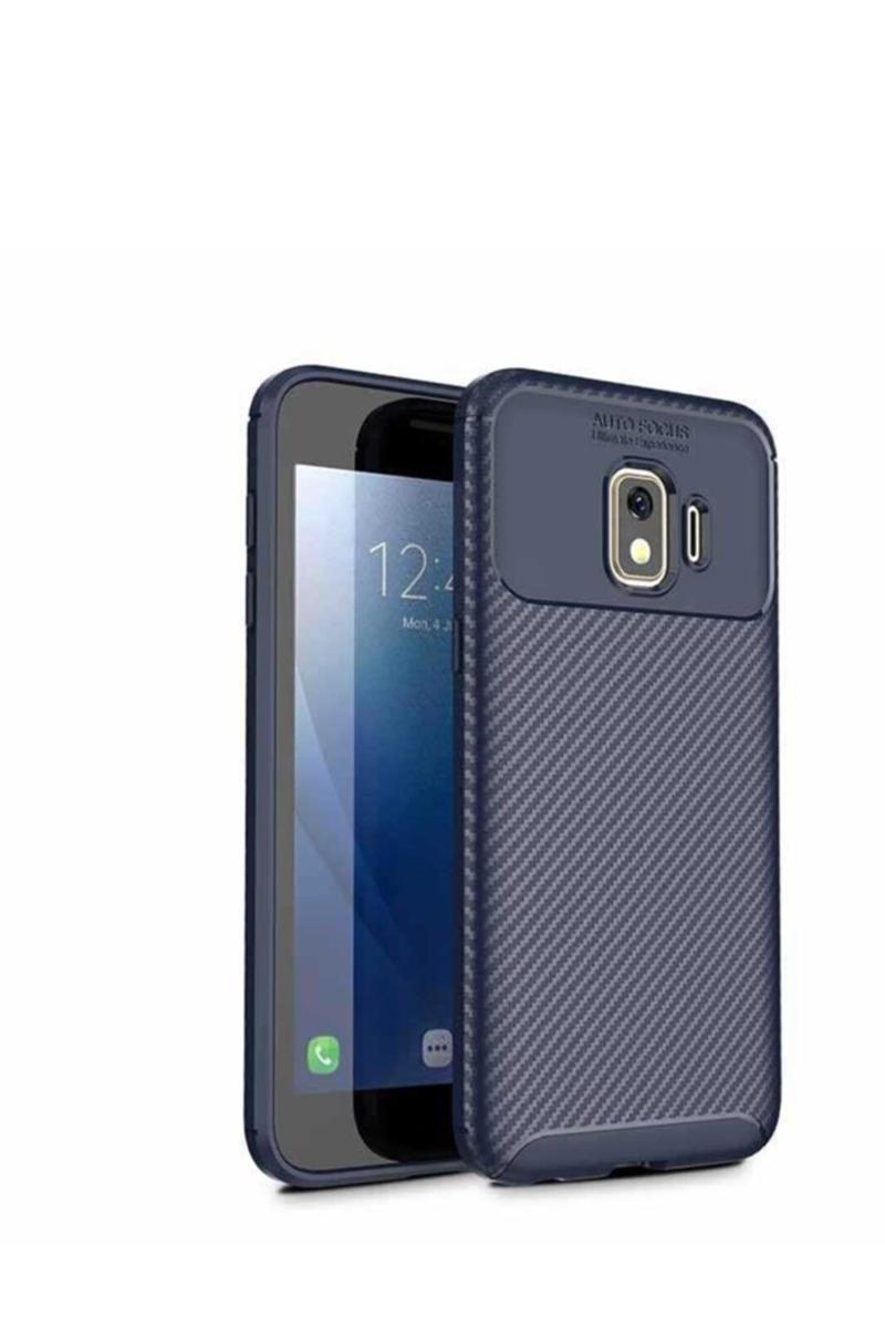 KZY İletişim Samsung Galaxy J2 Core Karbon Tasarımlı Kapak - Lacivert