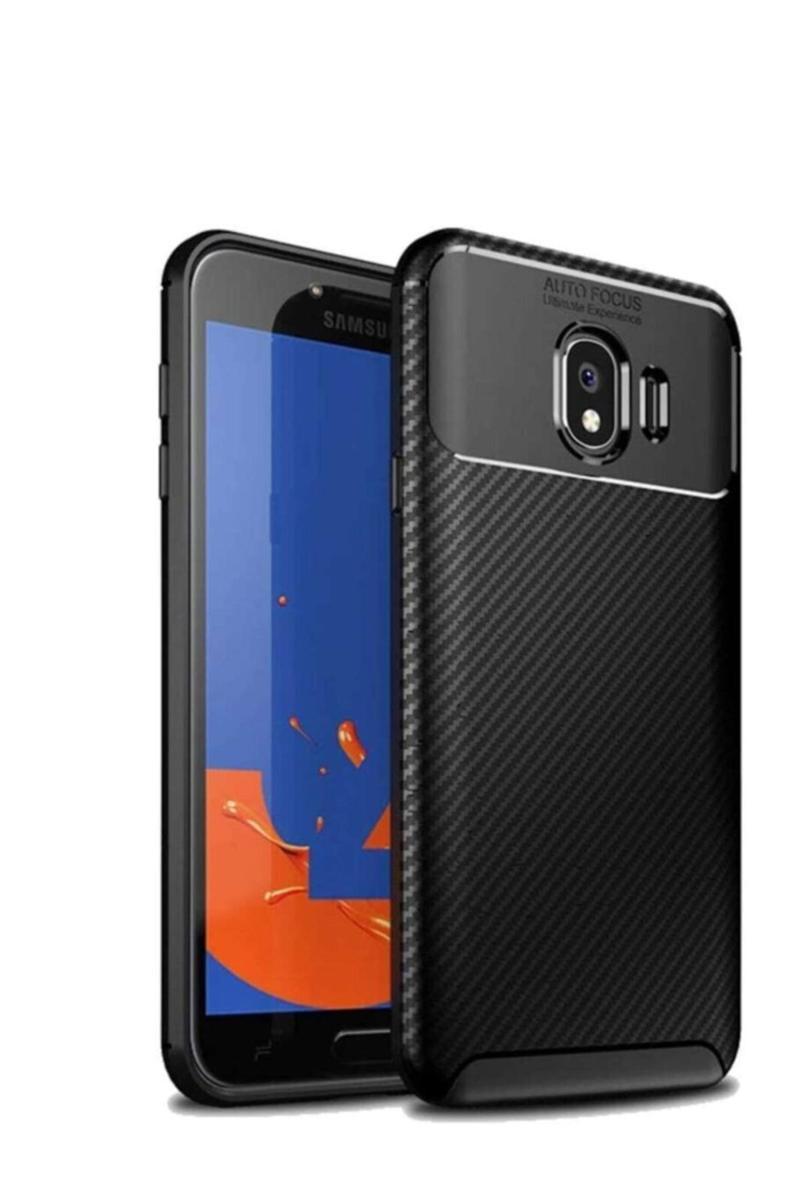 KZY İletişim Samsung Galaxy J4 Plus Karbon Tasarımlı Kapak - Siyah