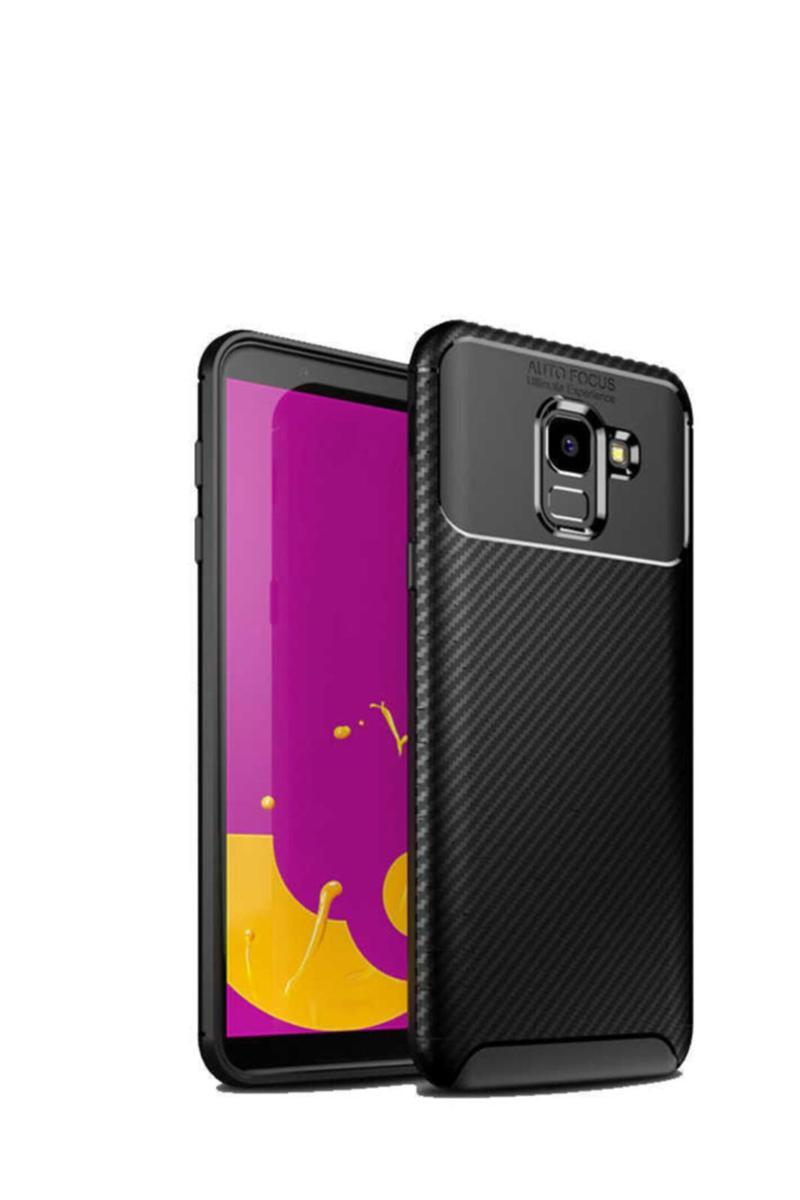 KZY İletişim Samsung Galaxy J6 Karbon Tasarımlı Kapak - Siyah