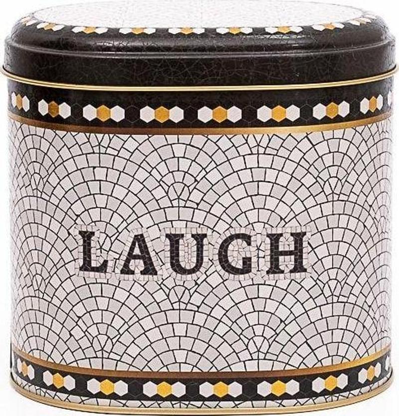 Er004-9B Mosaic Laugh Desenli Oval Metal Saklama Kabı 11X15 Cm