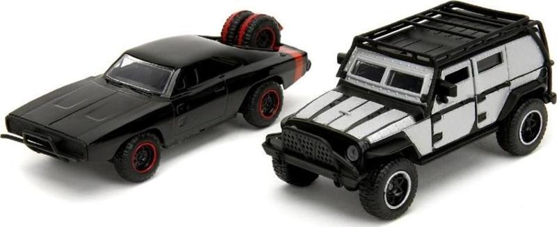 1:32 Fast & Furious Legacy Series Twin Pack W2/2 Dom's Dodge Charger R/T & Tej's Jeep Wrangler