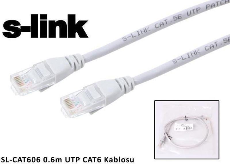 SL-CAT606 cat6 0.60mt Gri Utp Patch Kablo