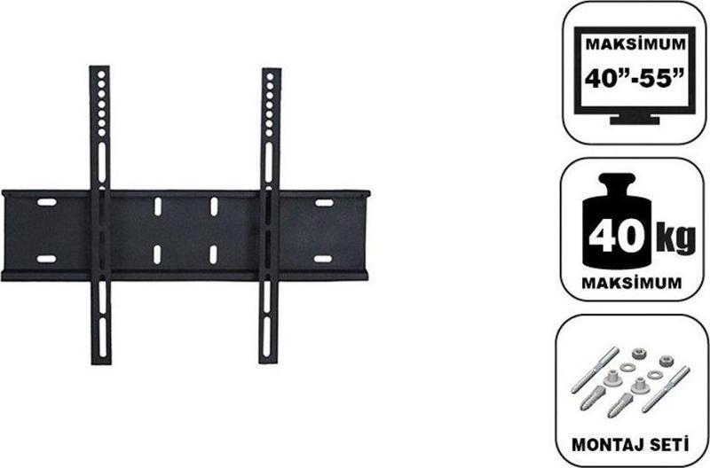 Achill 40'' - 55'' - 140 Ekran  Sabit Tv Askı Aparatı Tüm Tv 'ler İçin - Su Terazili