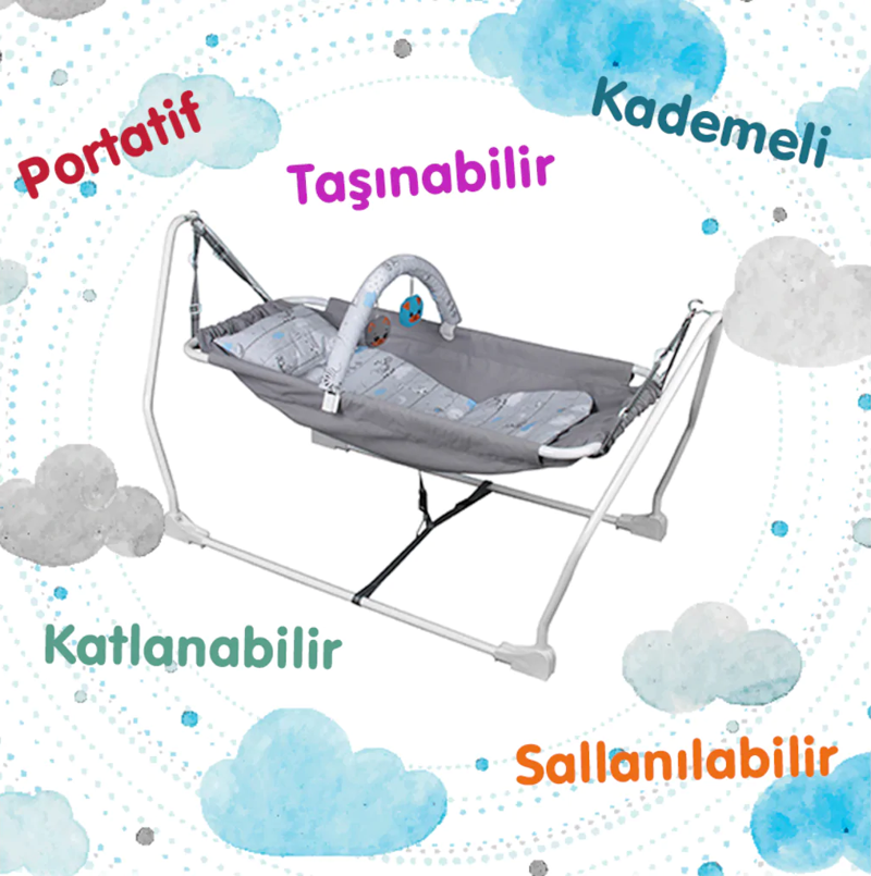 Baby Sleep Katlanabilir Oyuncaklı Sallanır Bebek Hamağı