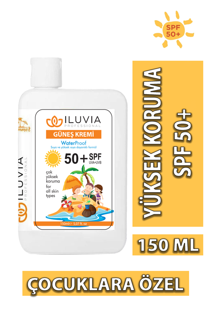 iluvia Kids Çocuk Güneş Kremi Çok Yüksek Koruma 150 ML. 50+ SPF UVA + UVB