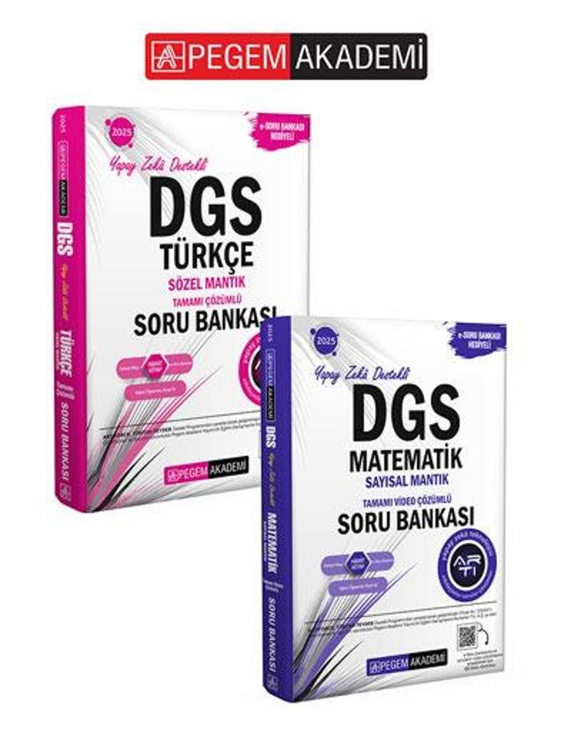 Pegem Akademi 2025 DGS Türkçe Sözel Mantık Tamamı Çözümlü Soru Bankası + 2025 DGS Matematik Sayısal