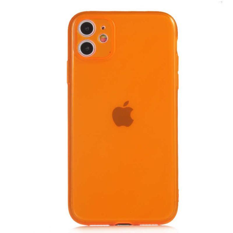 KZY İletişim Apple iPhone 11 Kapak Kamera Korumalı Neon Renkli Silikon Kılıf - Neon Turuncu