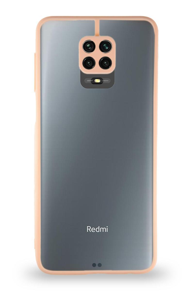 KZY İletişim Xiaomi Redmi Note 9 Pro Kılıf Kamera Korumalı Ultra İnce Kapak - Pudra