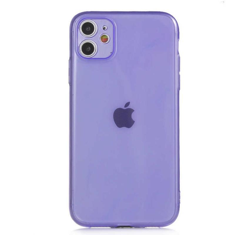 KZY İletişim Apple iPhone 11 Kapak Kamera Korumalı Neon Renkli Silikon Kılıf - Neon Mor