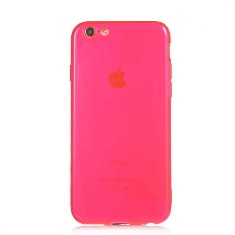 KZY İletişim Apple iPhone 6 Kapak Kamera Korumalı Neon Renkli Silikon Kılıf - Neon Pembe