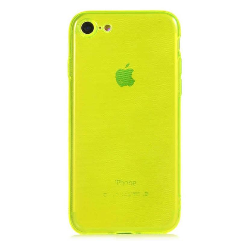 KZY İletişim Apple iPhone SE 2020 Kapak Kamera Korumalı Neon Renkli Silikon Kılıf - Neon Sarı