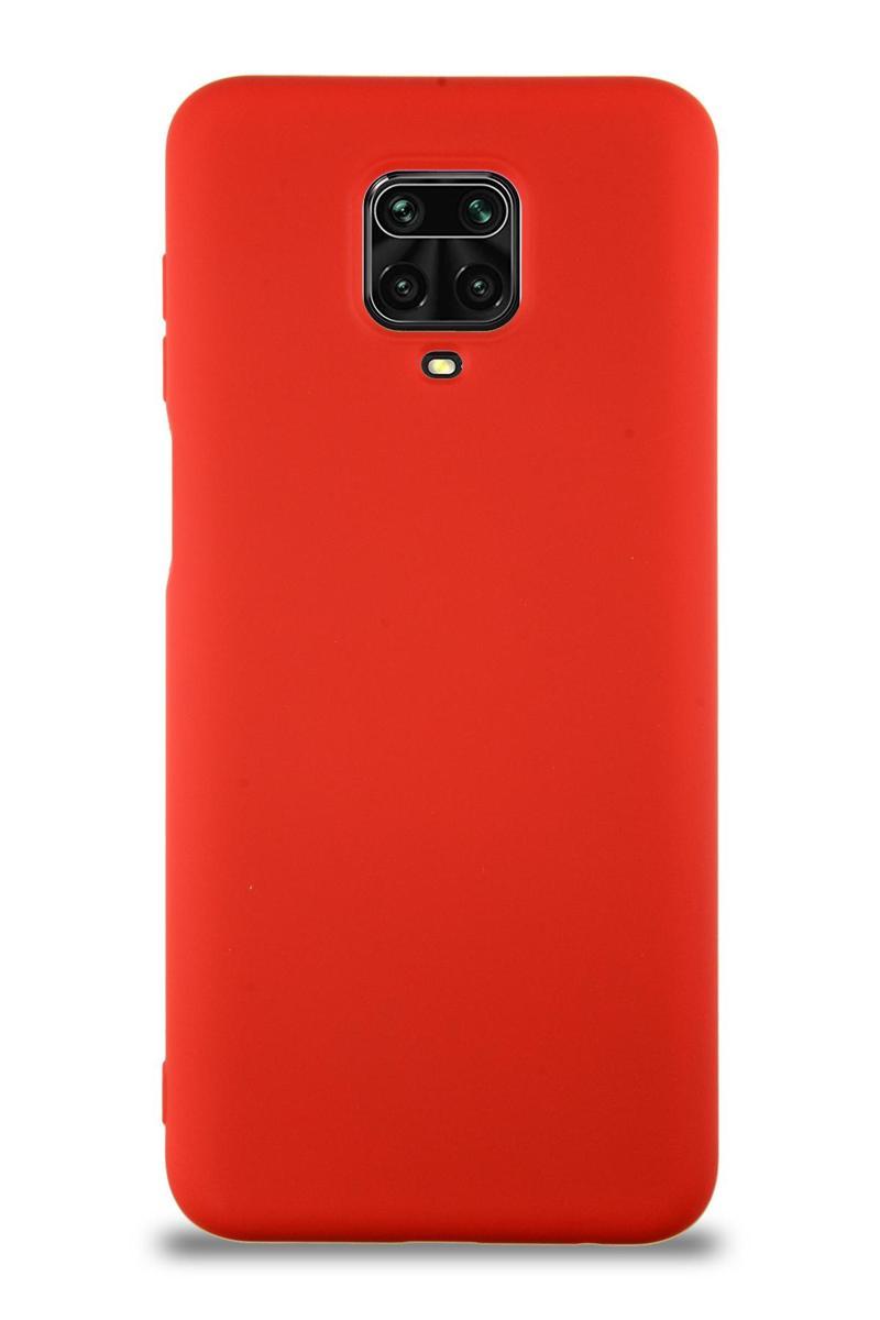 KZY İletişim Xiaomi Redmi Note 9S Kapak İçi Kadife Lansman Silikon Kılıf - Kırmızı