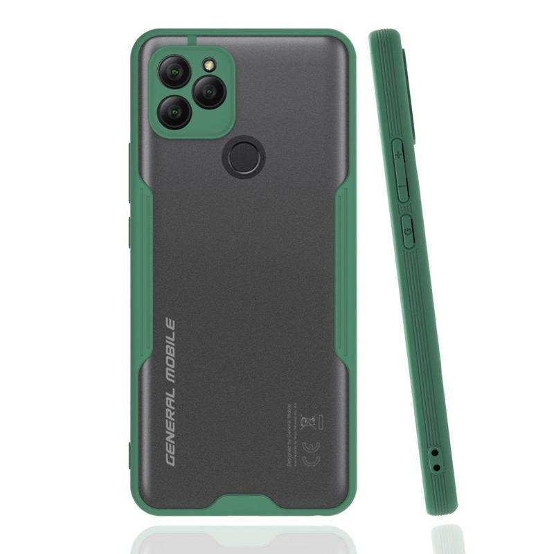 KZY İletişim General Mobile GM21 Kılıf Kamera Korumalı Colorful Kapak - Yeşil