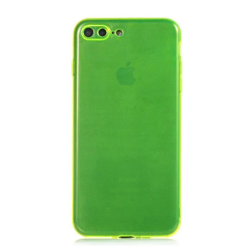 Kılıfmania Apple iPhone 7 Plus Plus Kapak Kamera Korumalı Neon Renkli Silikon Kılıf - Neon Sarı