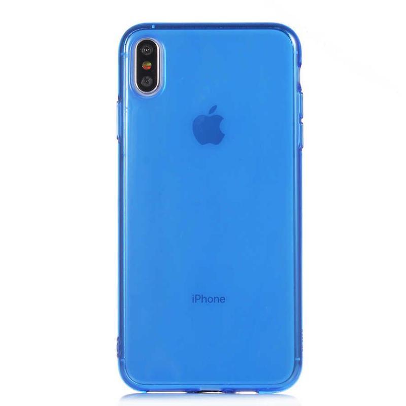 Kılıfmania Apple iPhone XS Max Kapak Kamera Korumalı Neon Renkli Silikon Kılıf - Neon Mavi