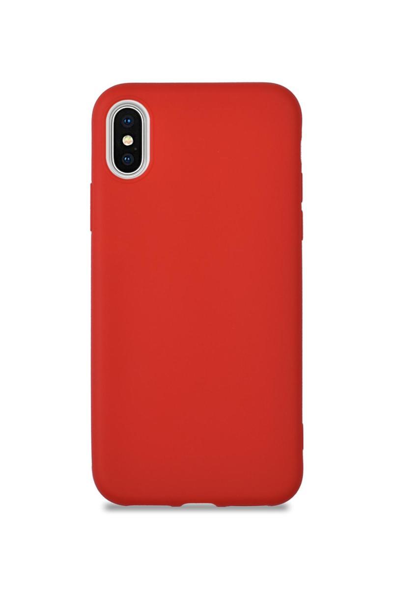 KZY İletişim Apple iPhone X Kılıf Kamera Korumalı Premier Silikon Kapak - Kırmızı