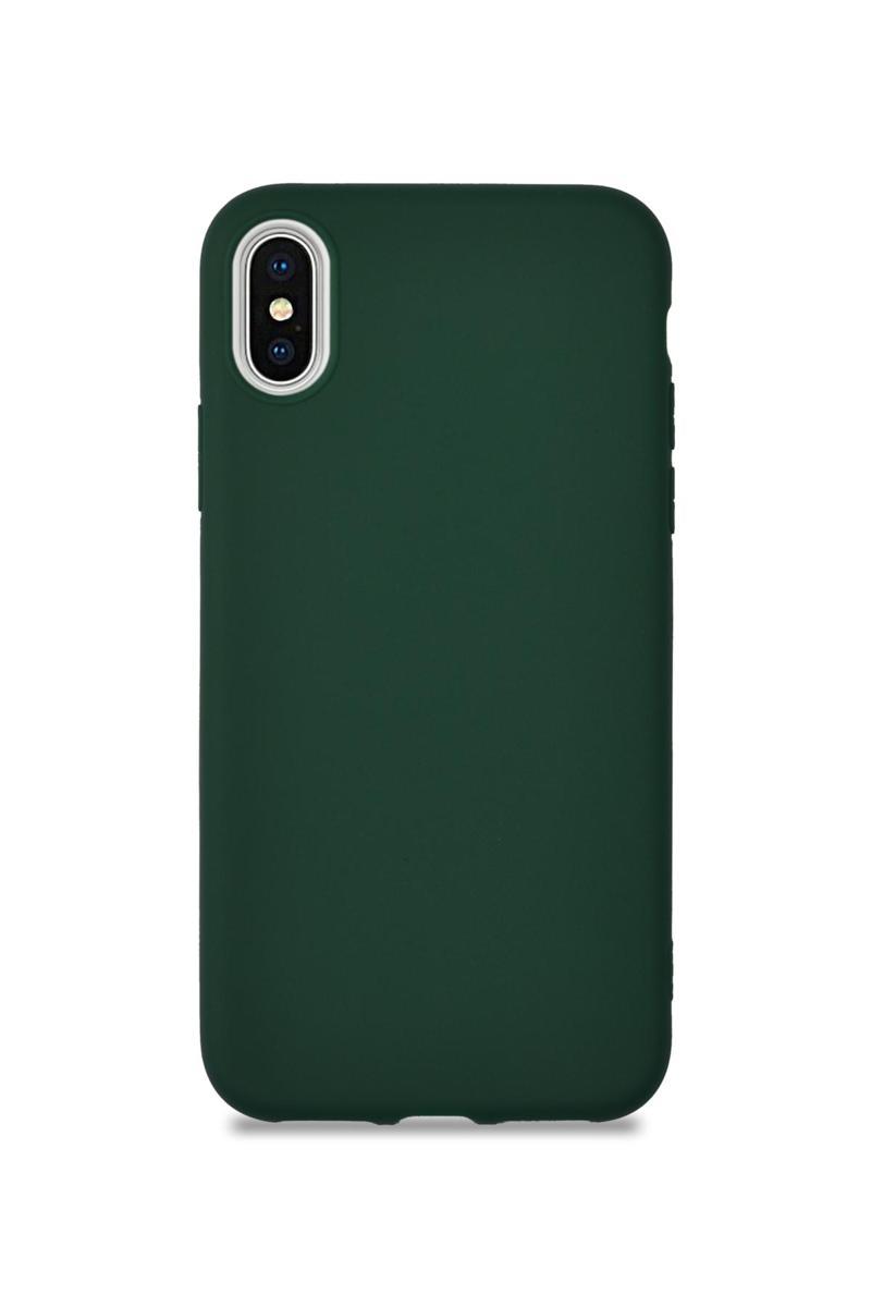 KZY İletişim Apple iPhone X Kılıf Kamera Korumalı Premier Silikon Kapak - Petrol Yeşili
