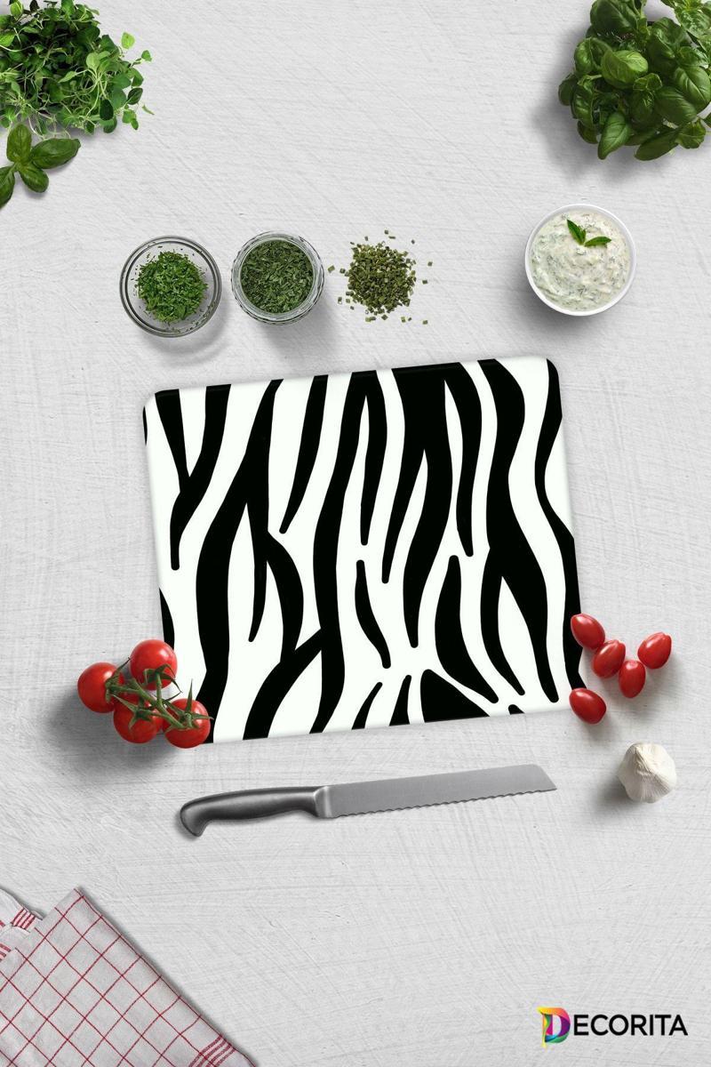 Cam Kesme Tahtası - Cam Kesme Tablası | Zebra Desen | 29cm x 34cm