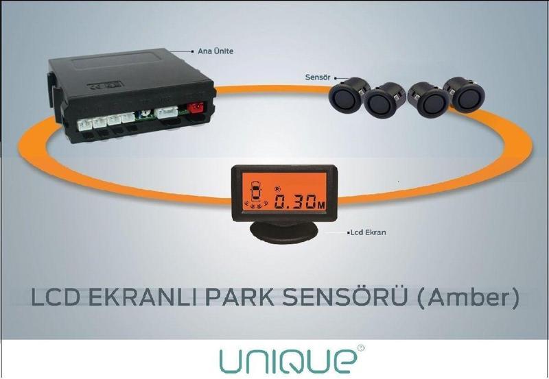 Lcd Ekranlı Park Sensör 19Mm Mat Siyah Sensör