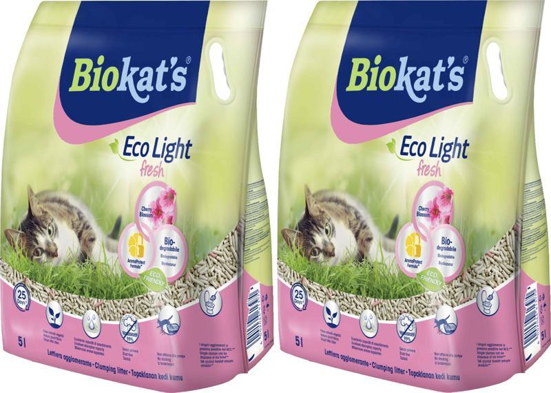 Eco Light Fresh Cherry Blossom (Kiraz Çiçeği Kokulu) Pelet Kedi Kumu 5 Lt x 2 Adet