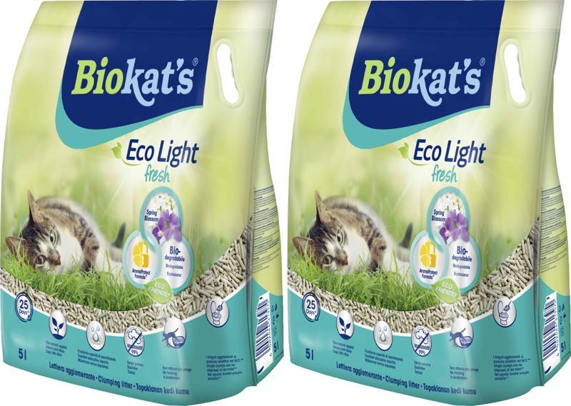 Eco Light Fresh Spring Blossom (Bahar Çiçeği Kokulu) Pelet Kedi Kumu 5 Lt x 2 Adet