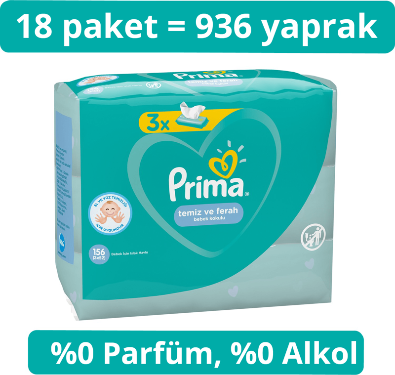 Islak Havlu Mendil Temiz ve Ferah 18'li 936 Yaprak