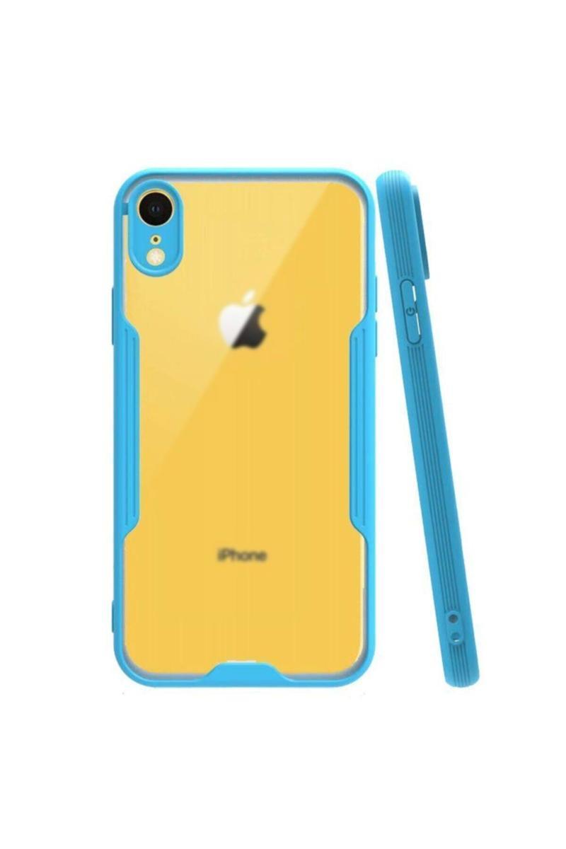 KZY İletişim Apple iPhone XR Kılıf Kamera Korumalı Colorful Kapak - Mavi