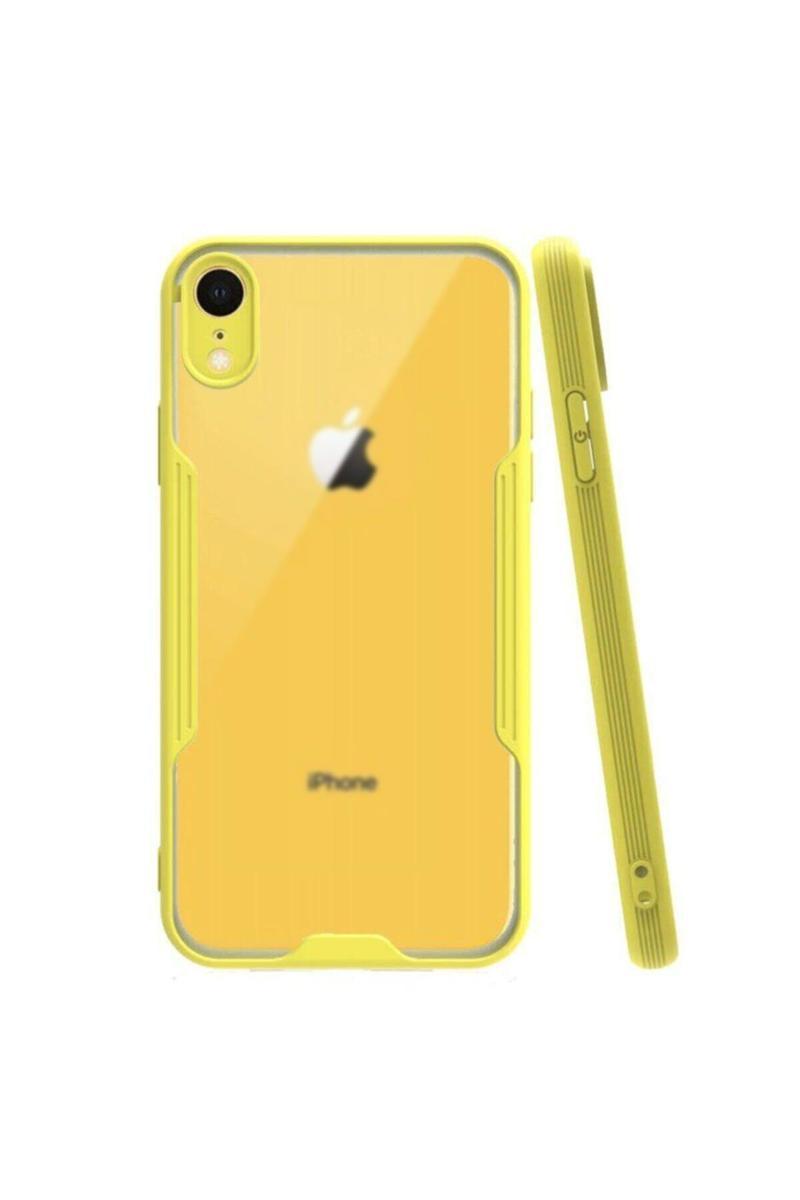 KZY İletişim Apple iPhone XR Kılıf Kamera Korumalı Colorful Kapak - Sarı
