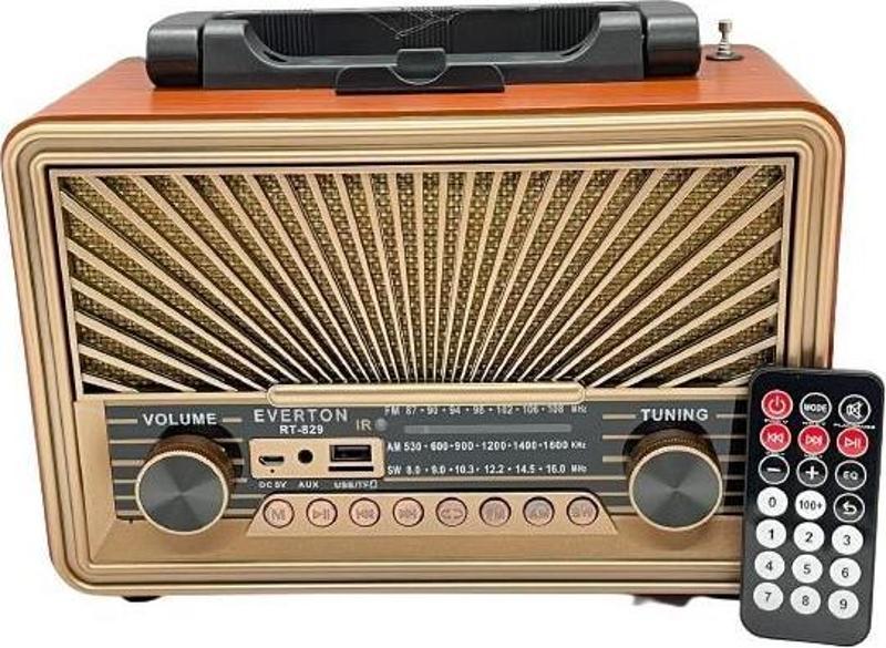 RT-829 Bluetooth-USB-SD-FM Kumandalı Nostaljik Radyo