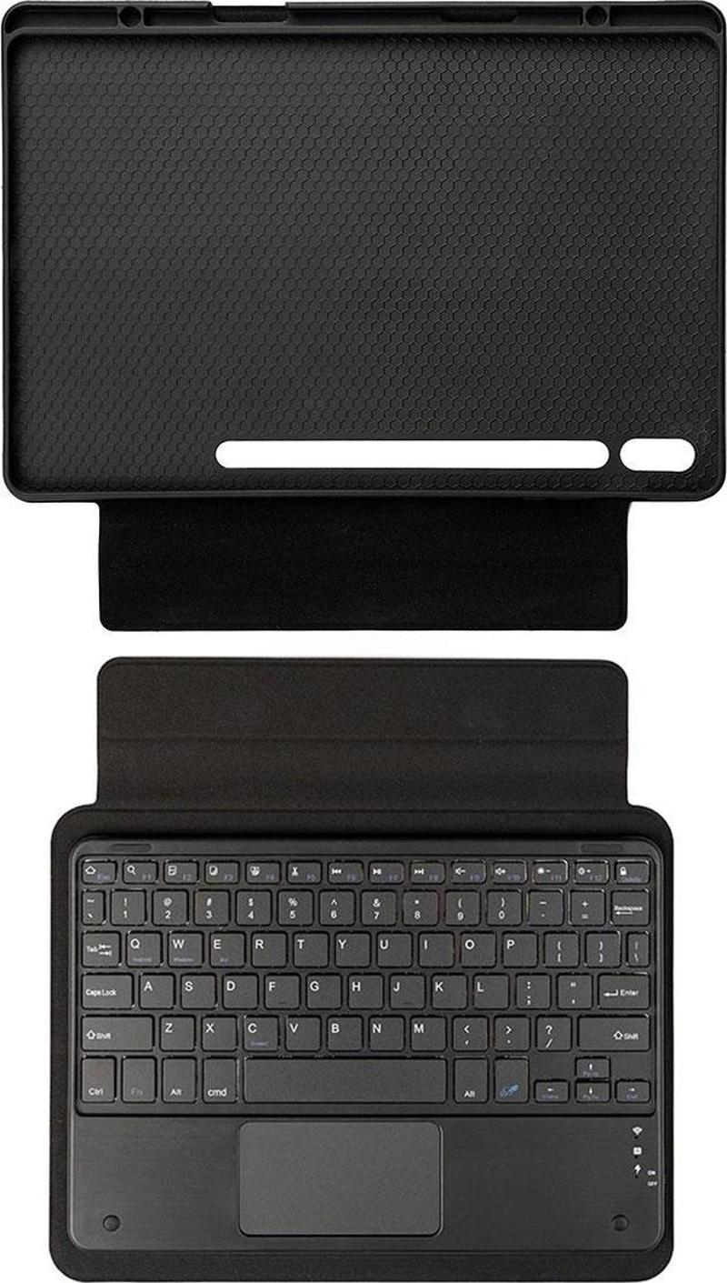 Galaxy Tab S10 Ultra Zore Border Keyboard Bluetooh Bağlantılı Standlı Klavyeli Tablet Kılıfı