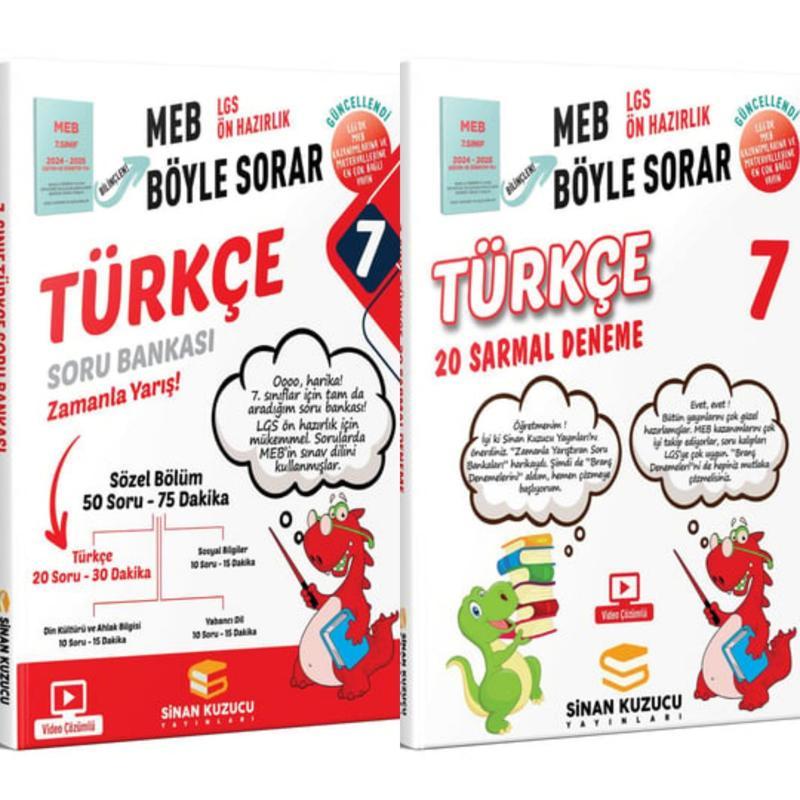 7.SINIF TÜRKÇE SORU BANKASI VE 7.SINIF TÜRKÇE 20 SARMAL DENEME SİNAN KUZUCU