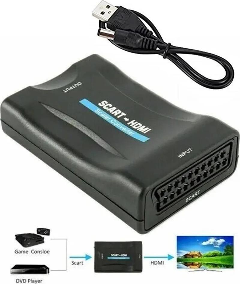 Scart To HDMI Dönüştürücü Çevirici Adaptör Av Video Scart to HDMI