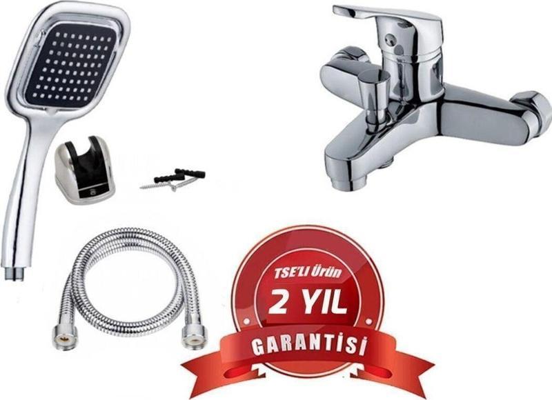 Banyo Bataryası Ve Kare Siyah Duş Başlığı | Banyo Batarya Seti / 2 Yıl Garantili