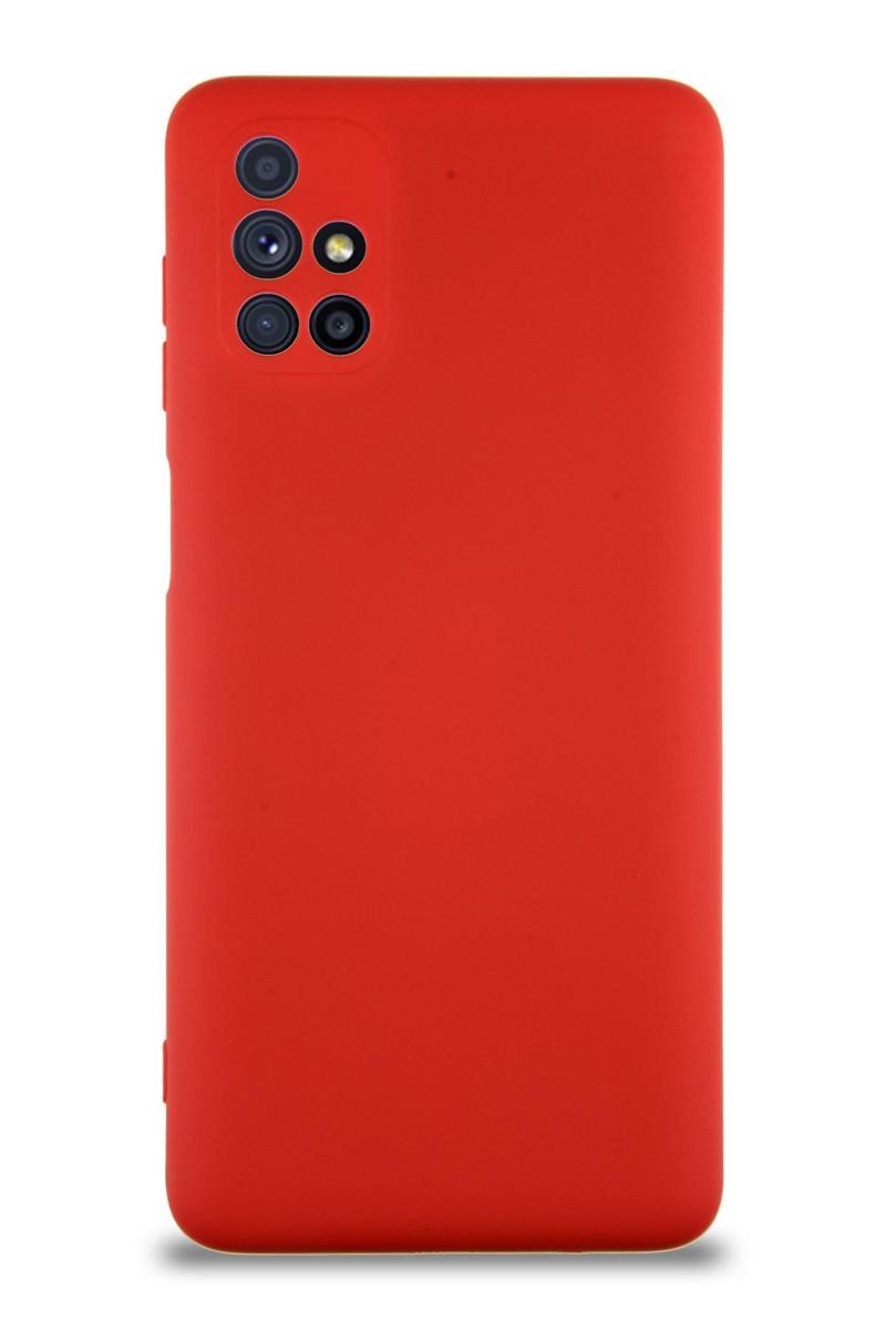 KZY İletişim Samsung Galaxy M51 Kapak İçi Kadife Kamera Korumalı Lansman Silikon Kılıf - Kırmızı