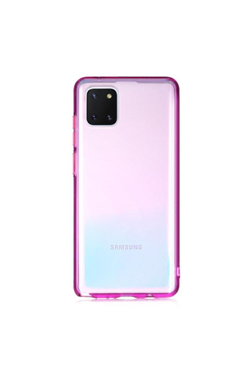 KZY İletişim Samsung Galaxy Note 10 Lite Kılıf Renkli Şeffaf Kapak - Mor