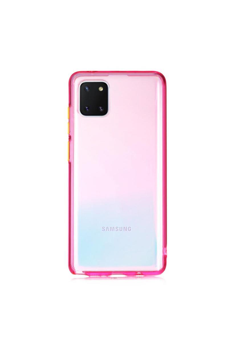 KZY İletişim Samsung Galaxy Note 10 Lite Kılıf Renkli Şeffaf Kapak - Pembe