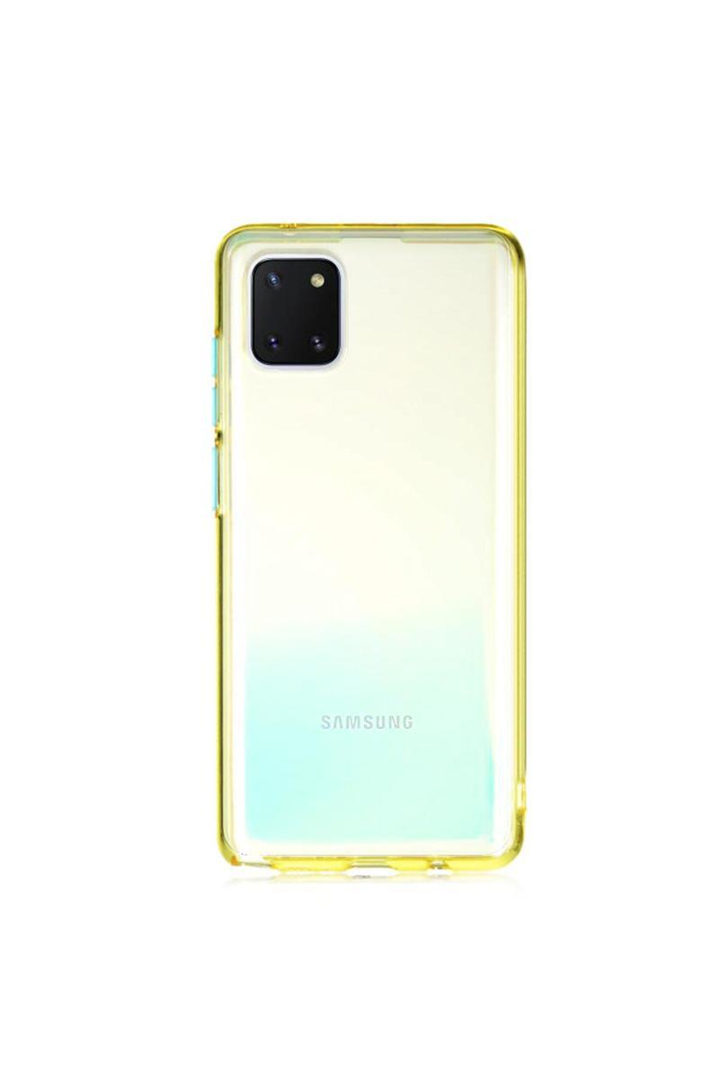 KZY İletişim Samsung Galaxy Note 10 Lite Kılıf Renkli Şeffaf Kapak - Sarı