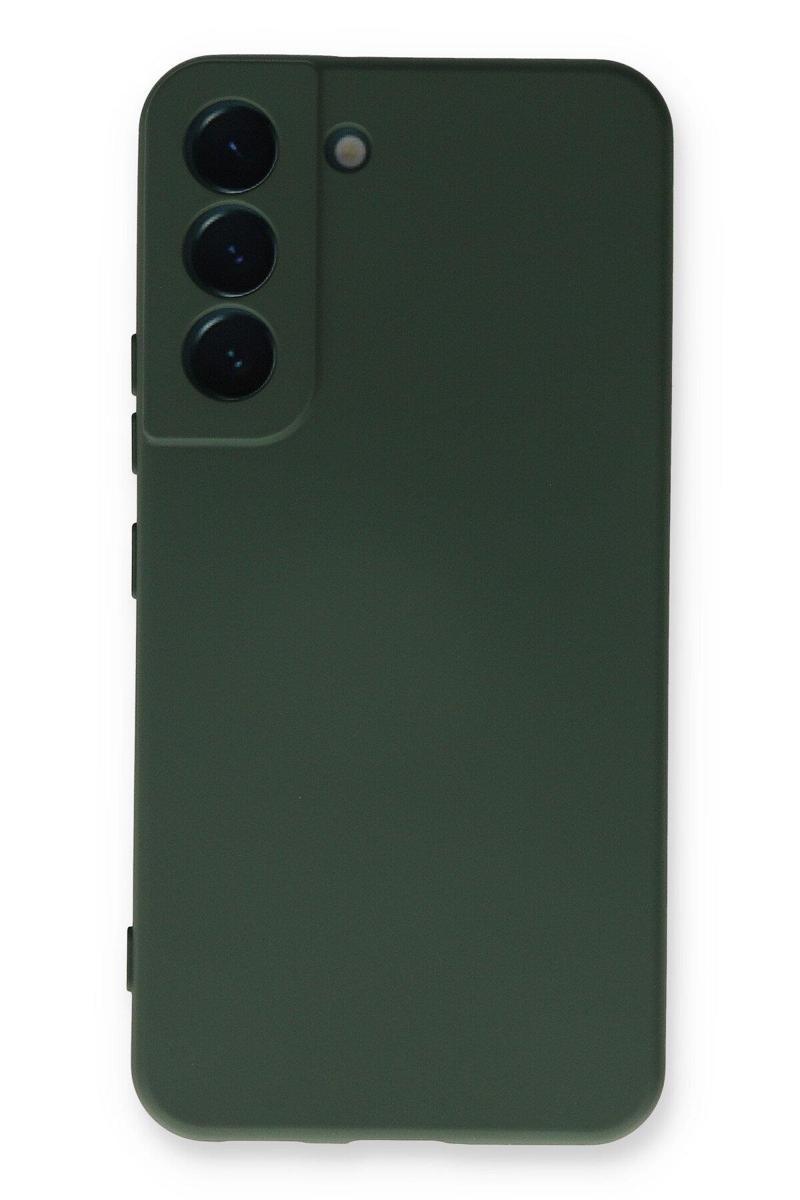 KZY İletişim Samsung Galaxy S22 Plus Kapak İçi Kadife Kamera Korumalı Lansman Silikon Kılıf - Yeşil