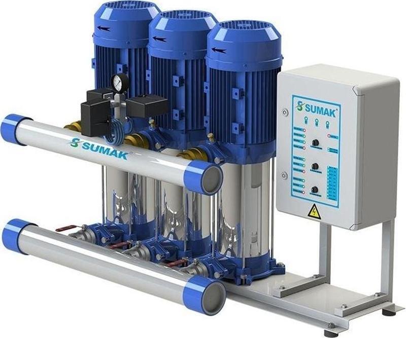 Sumak SHT6 C 150/8 Düşey Milli Kademeli Üç Pompalı Hidrofor 4 KAT 60 DAİRE