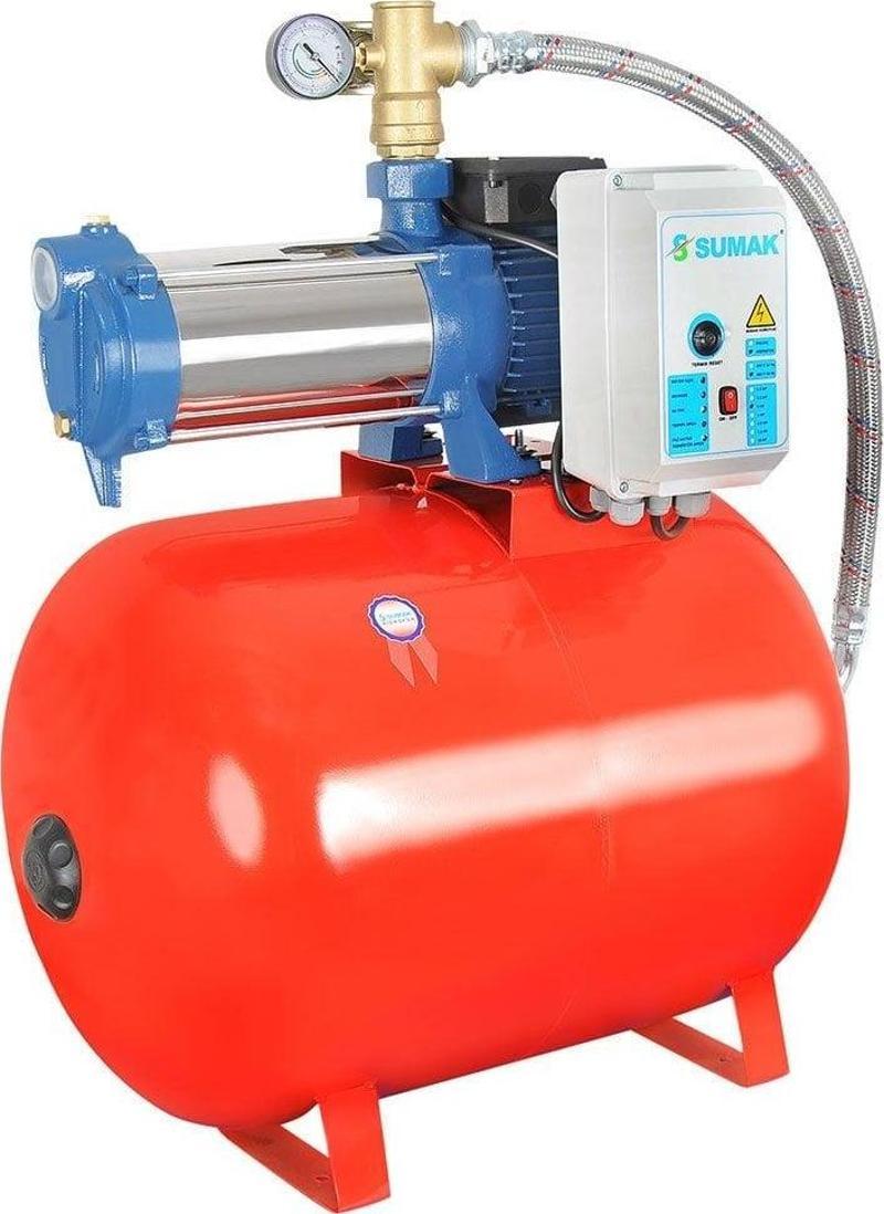 Sumak SYMH12-220/4 Yatay Kademeli Bina Hidroforu 100 Lt Tanklı 6 Kat 34 Daire 220 Volt 2.2 Hp