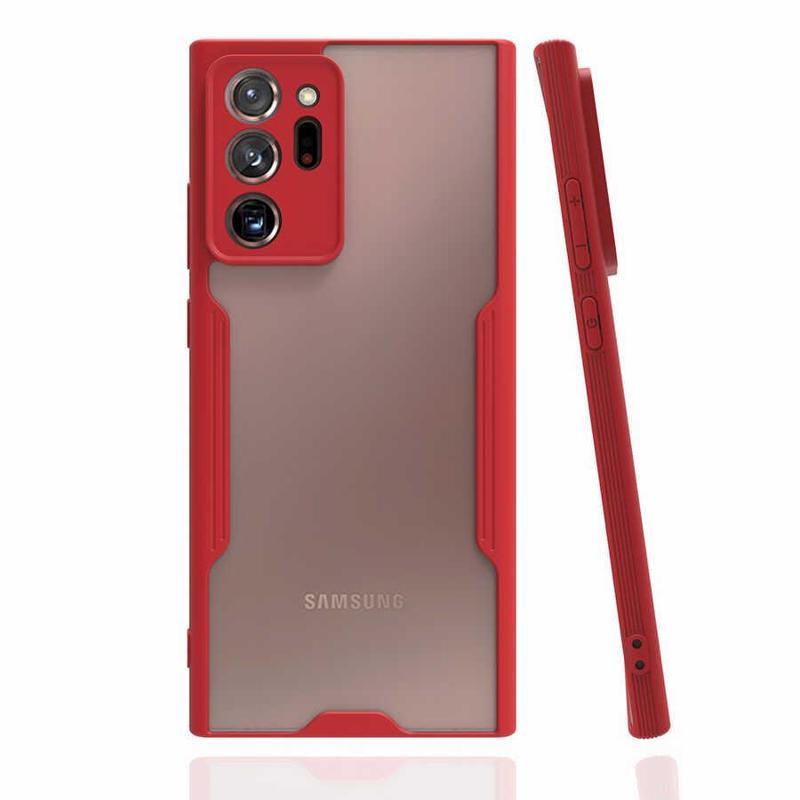KZY İletişim Samsung Galaxy Note 20 Ultra Kılıf Kamera Korumalı Colorful Kapak - Kırmızı