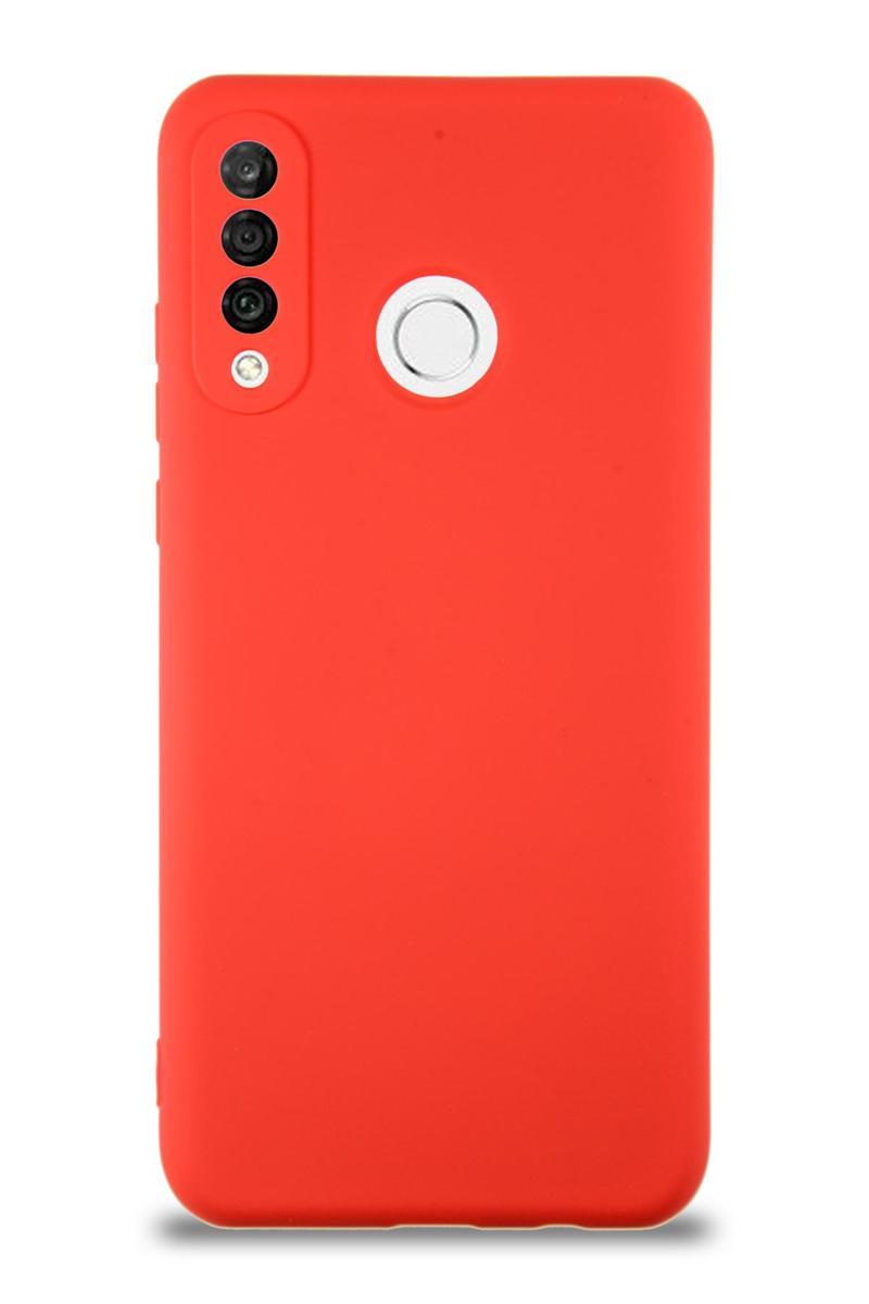 KZY İletişim Huawei P30 Lite Kapak İçi Kadife Kamera Korumalı Lansman Silikon Kılıf - Kırmızı